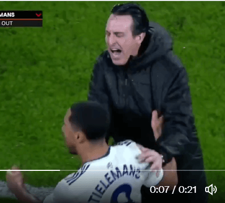 Unai Emery and Youri Tielemans Clash on Touchline During Aston Villa’s Europa League Victory
